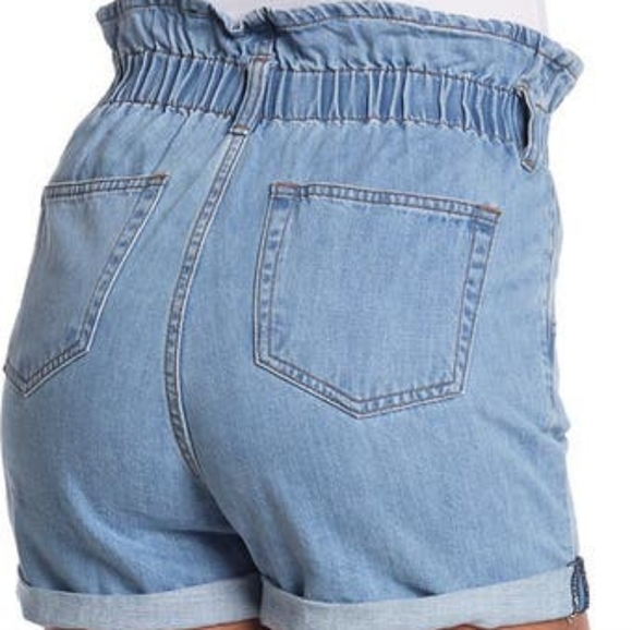 Paper bag high-waisted denim shorts - Picture 5 of 6